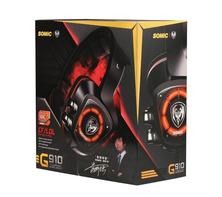 Somic G910 LED Virtual 7.1 Surround Sound USB Gaming Headphone Stereo Vibration Headset with Two Gaming Modes, Microphone For CF LOL PC Games