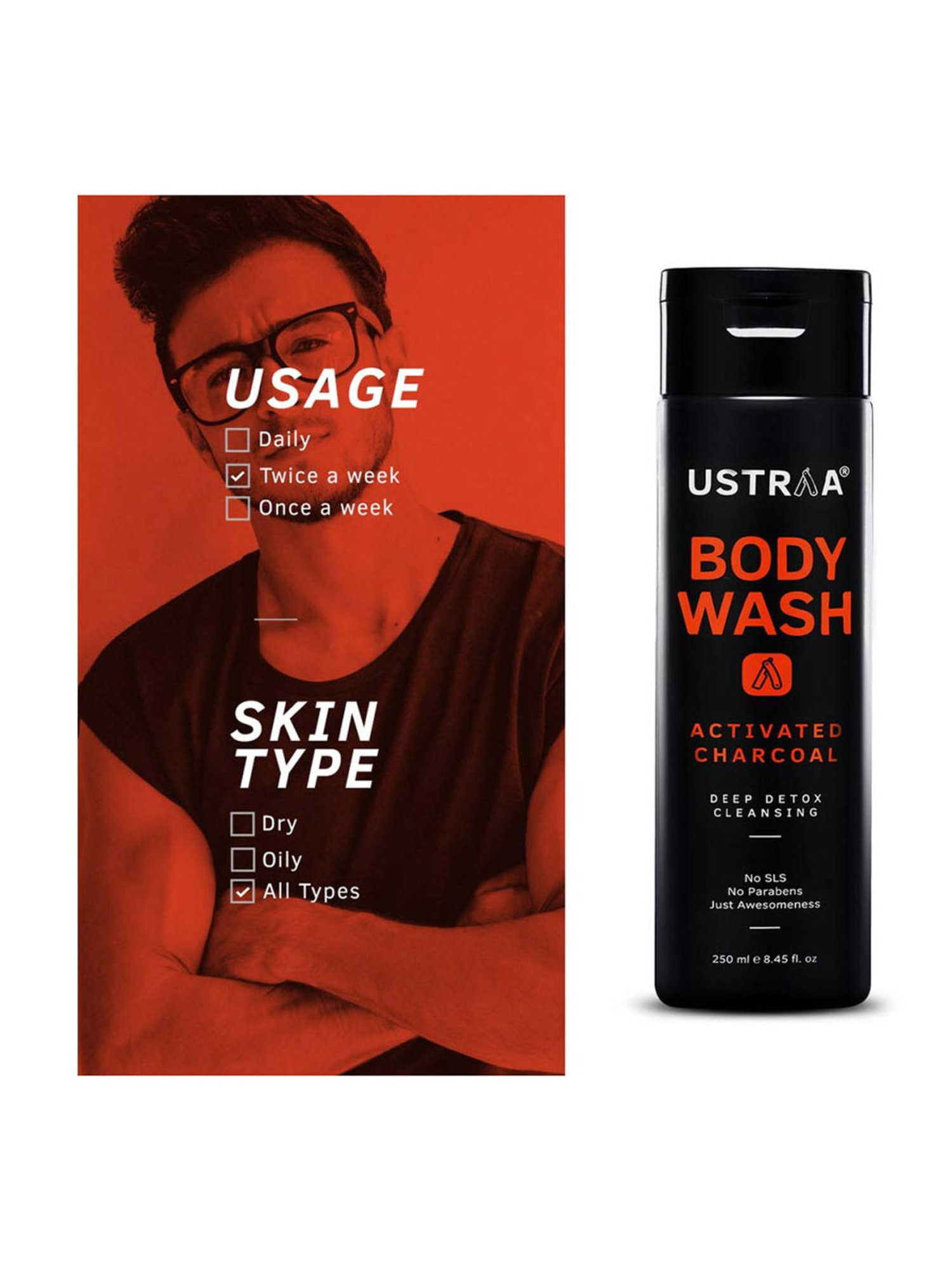 Ustraa Ayurvedic Beard Growth Oil & Hair Growth Vitalizer Combo