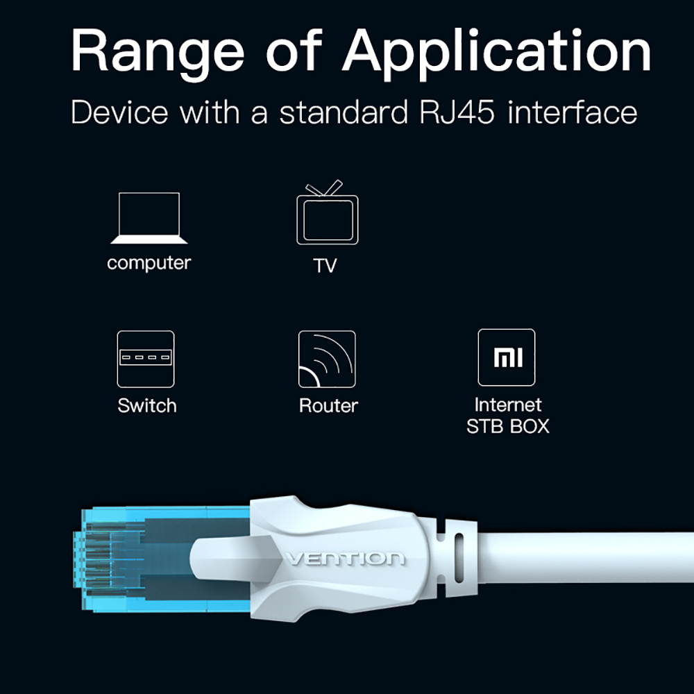 Vention VAP-A10-S2500 Network Cable High-quality 25.0m High-speed Cat5E 100Mbps RJ45 Network LAN Cable Internet Flat Network Cable