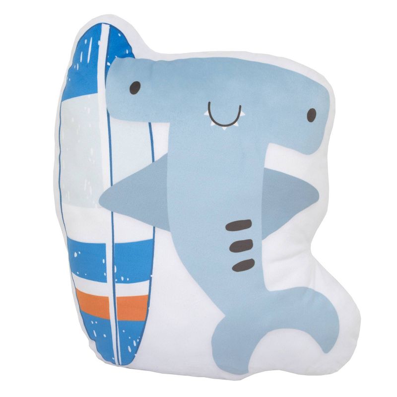 Everything Kids' Little Dude Adventure Shark with Surfboard Throw Pillow