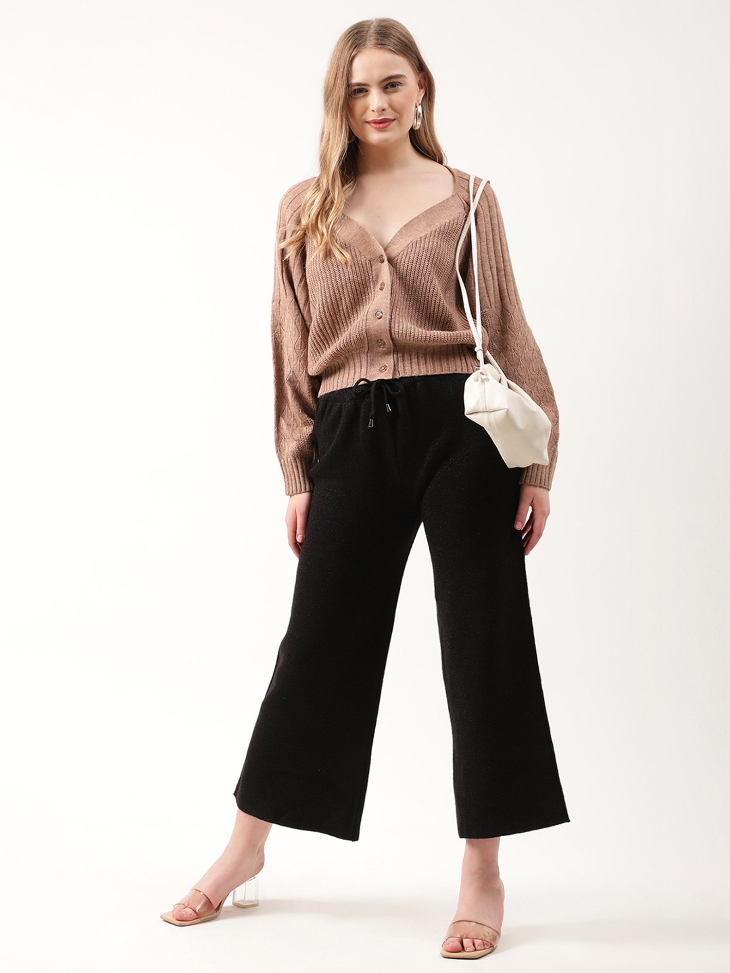 Rooted Black Cotton Sweat Pants