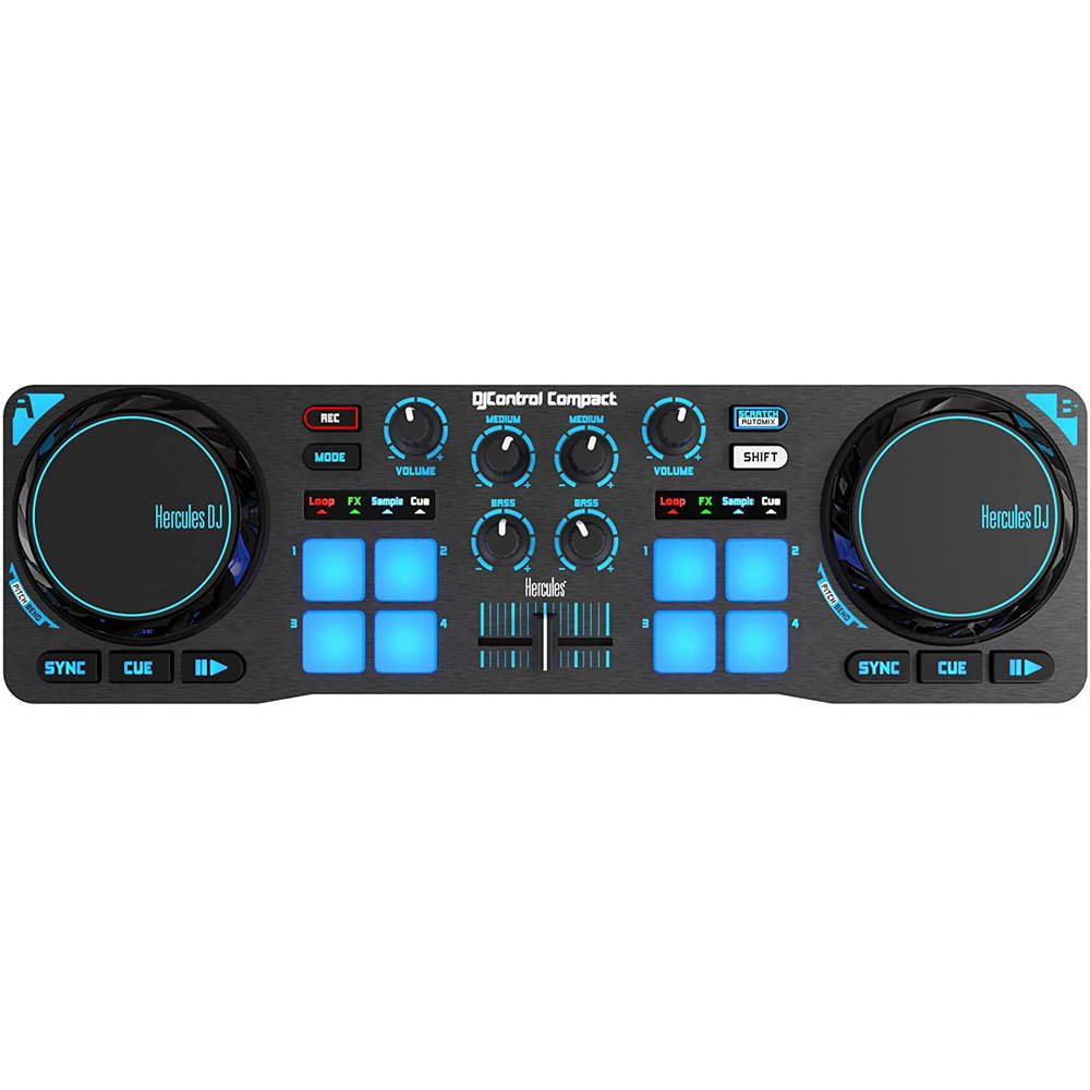 Hercules DJControl Compact Portable DJ Controller for Djuced w/ Bytech Headphones