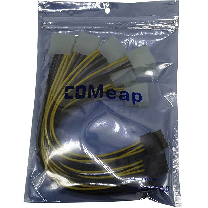 3Pack 8 Pin 6+2 Male PCI Express to 2X Molex Power Adapter Cable 9inch23cm