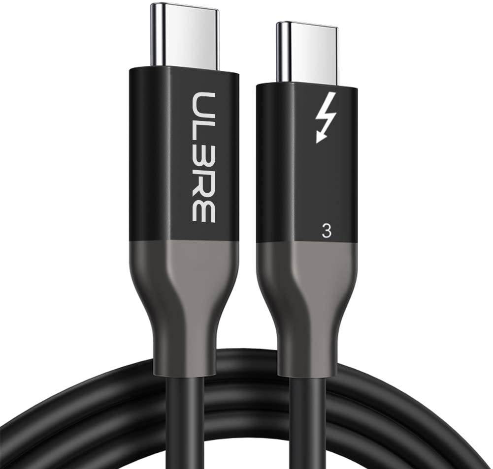 Thunderbolt 3 Cable 100W Charging 40Gbps 3.3ft ULBRE Type-C to USB C Cable 5K@60Hz 20V 5A USB4 Cable Compatible with MacBook iPad Pro Hub Docking