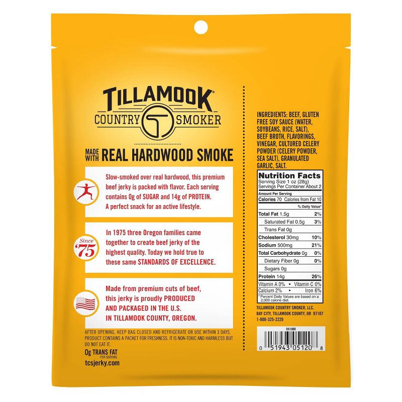 Tillamook Zero Sugar Original Beef Jerky - 2.2oz