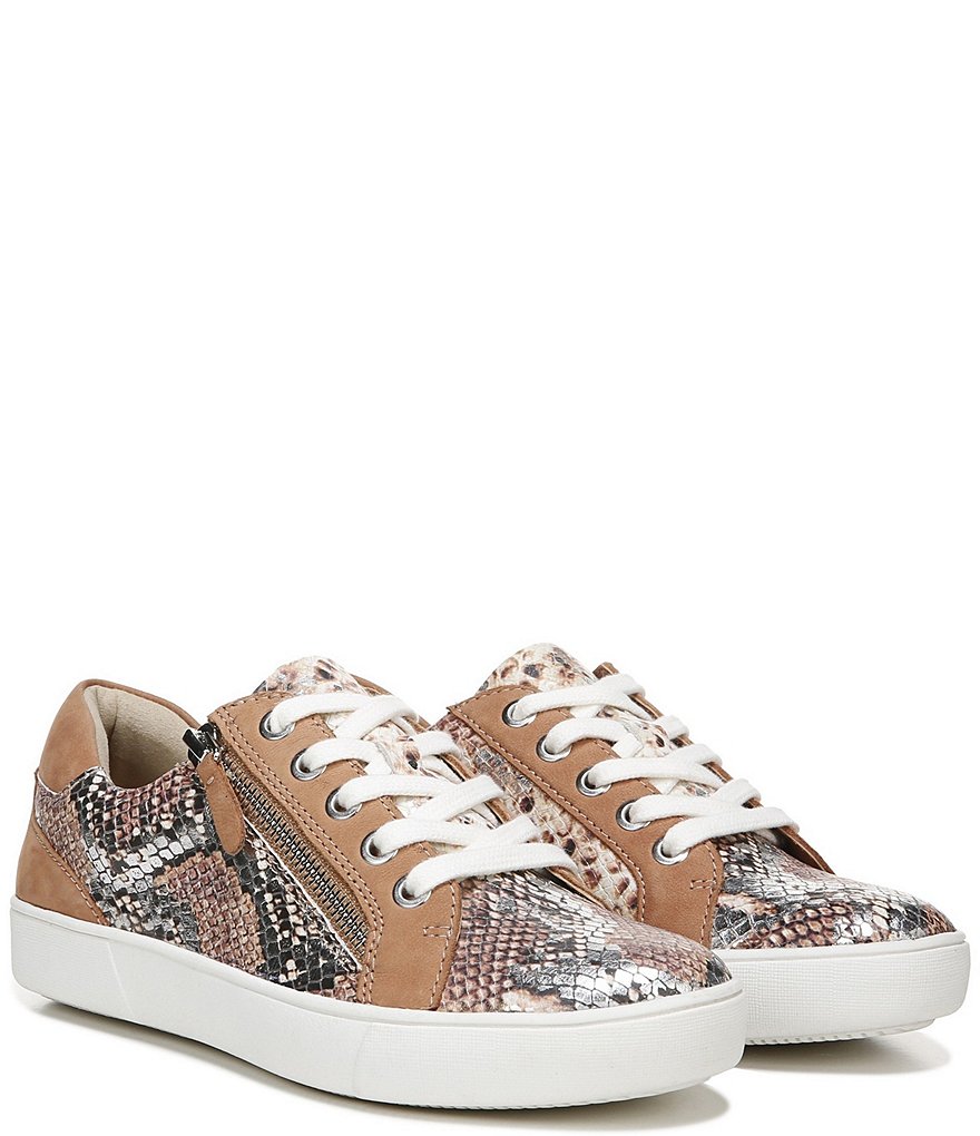 Naturalizer Macayla Snake Print Leather Lace-Up Sneakers