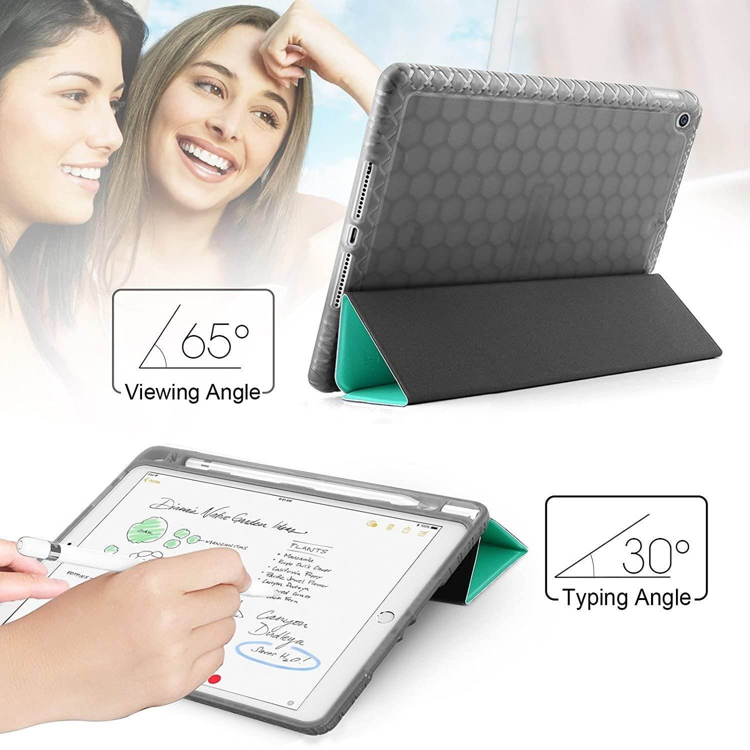 Smart Folio Case with Built-in Apple Pencil Storage for iPad 9.7-inch (2018/2017) - Aquamarine