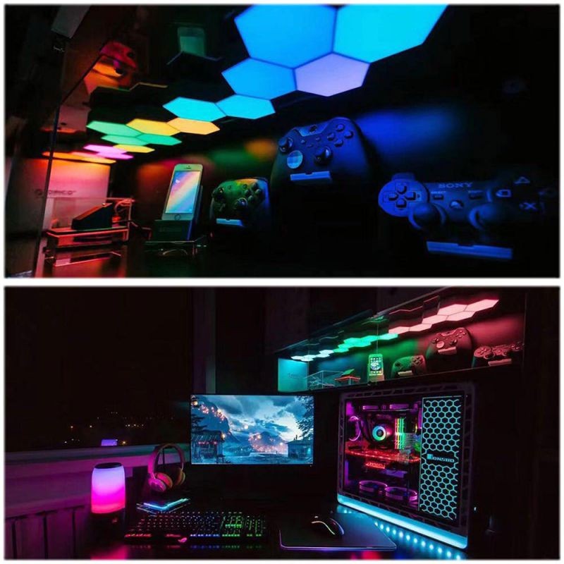 LifeSmart WiFi Smart LED Light Kit Splicing 9 Block Base 16 Million Color Work w/ Alexa Google Decor