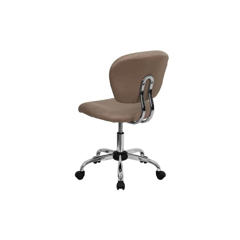 Mid-Back Coffee Brown Mesh Padded Swivel Task Office Chair with Chrome Base