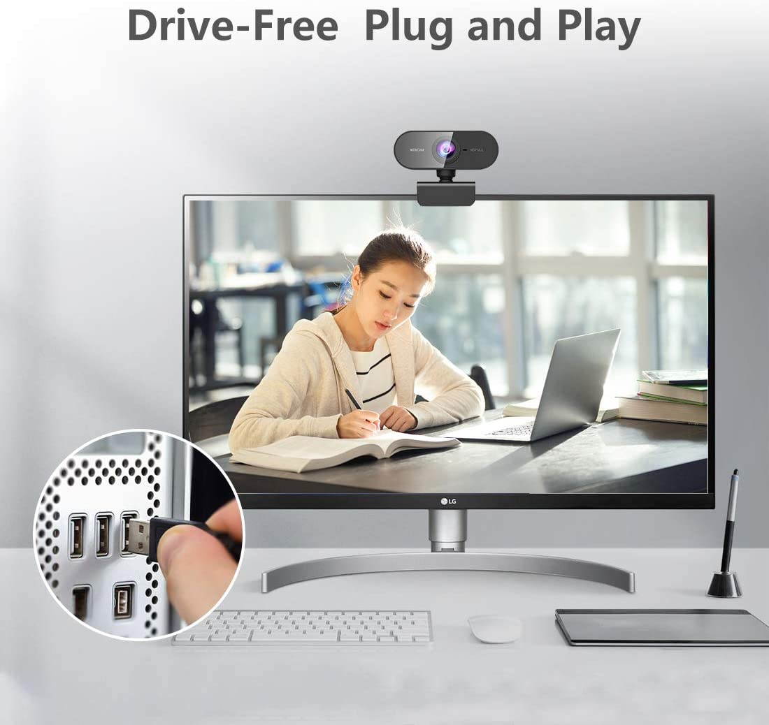 1080P HD Webcam with Microphone PC Webcam Desktop Webcam