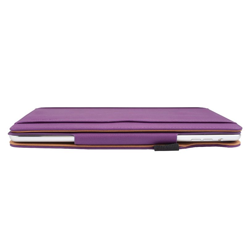 Insten - 9.7 inch iPad 5/6, PU Leather Case, Slim Folding Folio, Pencil Holder, Auto Wake/Sleep, 3 Angles, Magnetic Closure Strip, Purple