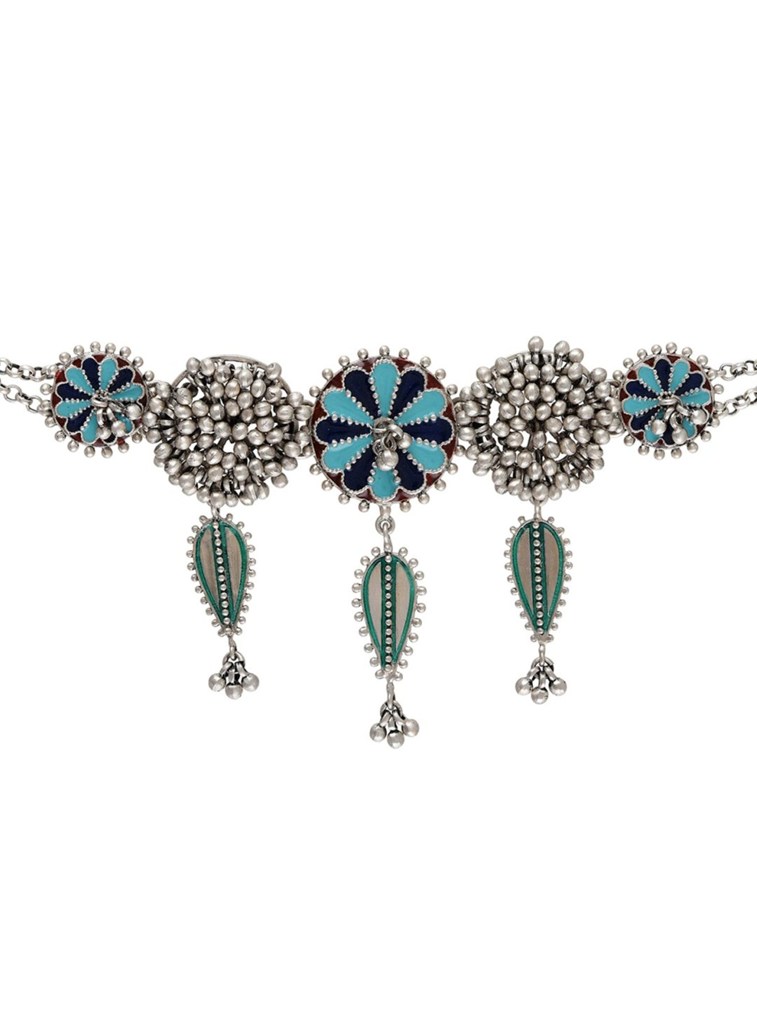 Tribe Amrapali 92.5 Sterling Silver Saloni Ghungroo Choker Necklace for Women