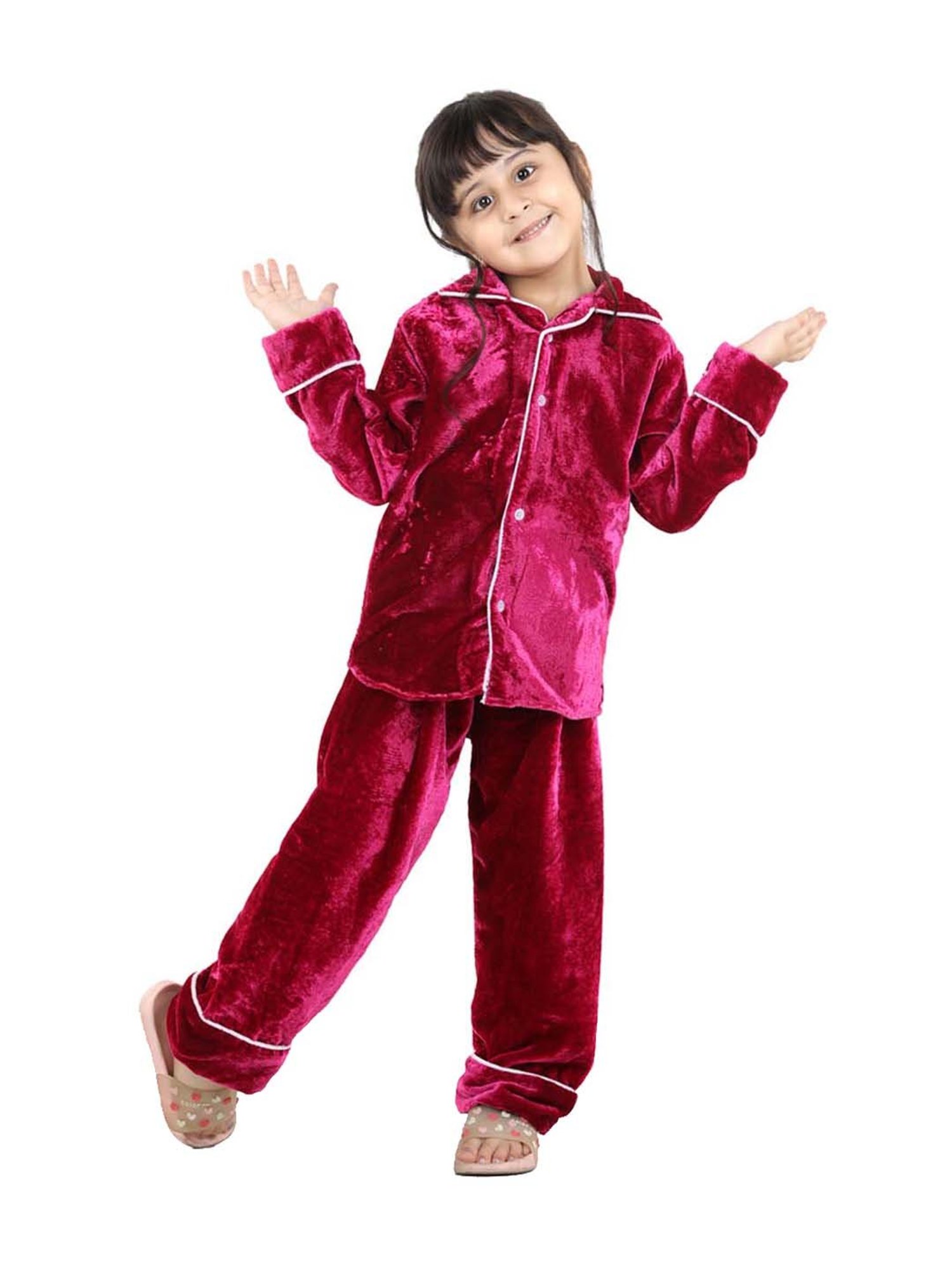 BownBee Boys Pink Regular Fit Night Suit