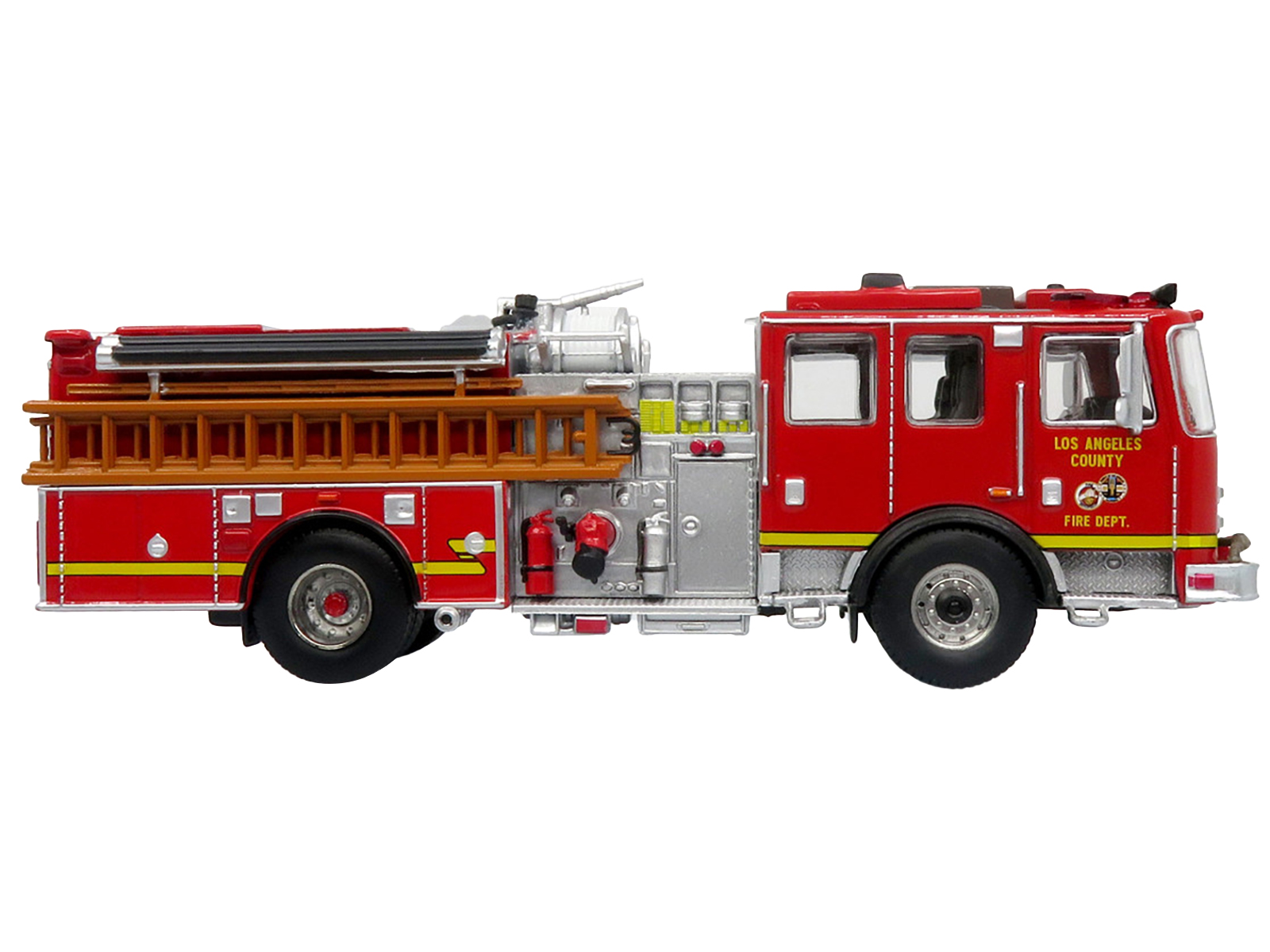 1973 Ward LaFrance Fire Engine "Los Angeles County Fire Department Engine 51" Red "5 Alarm" Series Limited Edition 1/87 (HO) Diecast Model by Iconic Replicas
