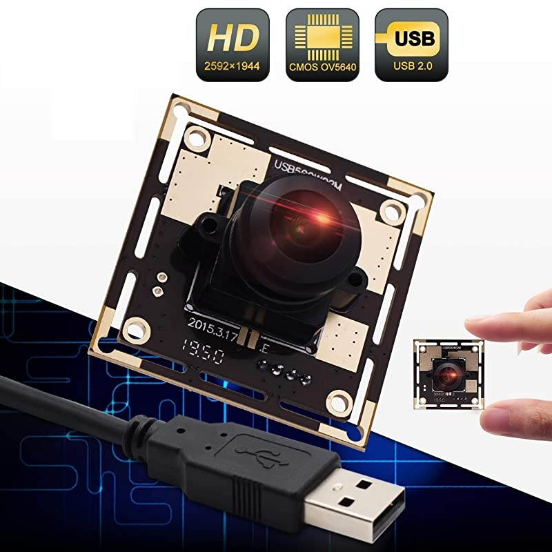 Megapixel USB Camera Module with 170 Degree Fisheye Lens Wide Angle HD 292X1944 USB Webcamera with CMOS OV640 Sensor USB with Camera Machine Vision Mini Webcam for Windows Mac Andriod Linux