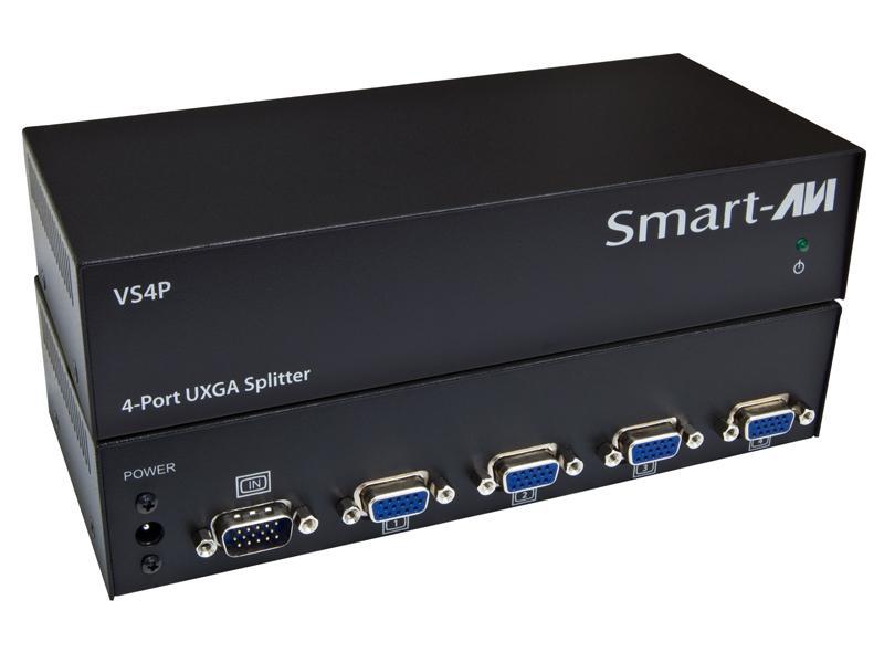 Smart AVI - VS4PS - SmartAVI WUXGA 4-Port Splitter - 95 kHz - 50 Hz to 95 kHz - 2048 x 1536 - 300 MHzMaximum Video