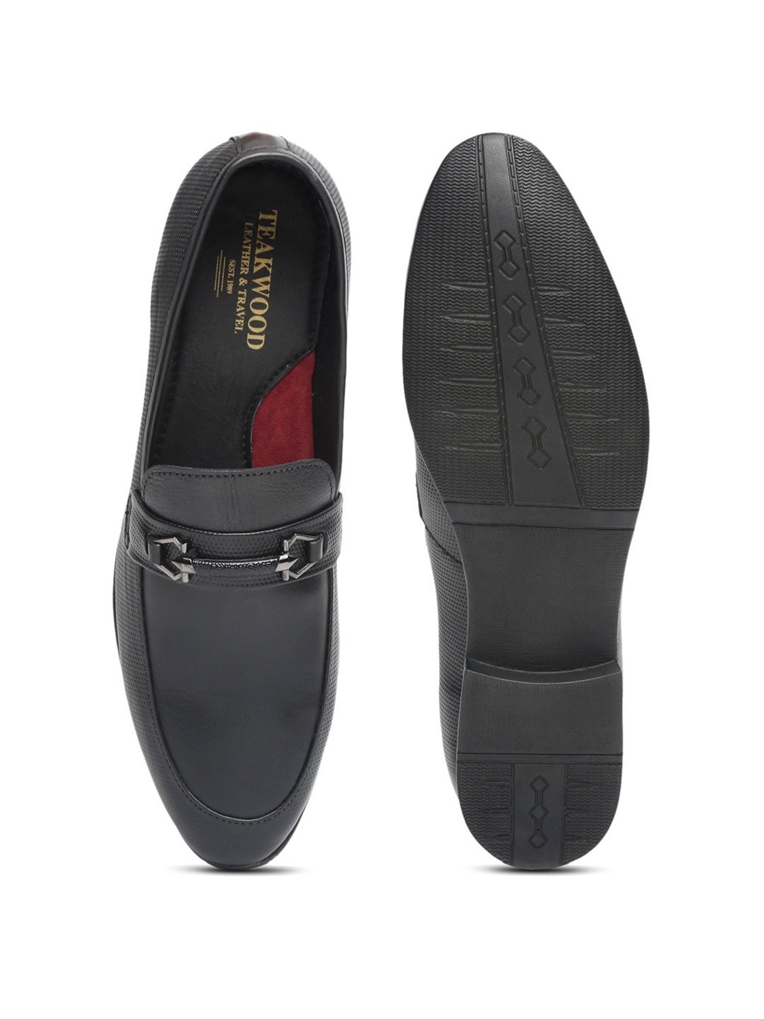 Teakwood Leathers Men's Black Formal Loafers