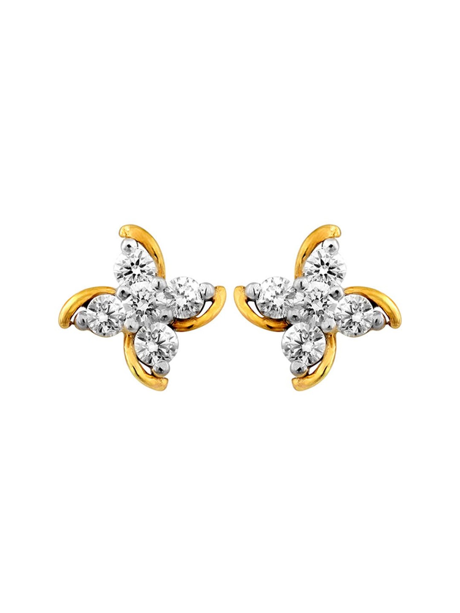 Waman Hari Pethe Jewellers 18k Gold & Diamond Earrings
