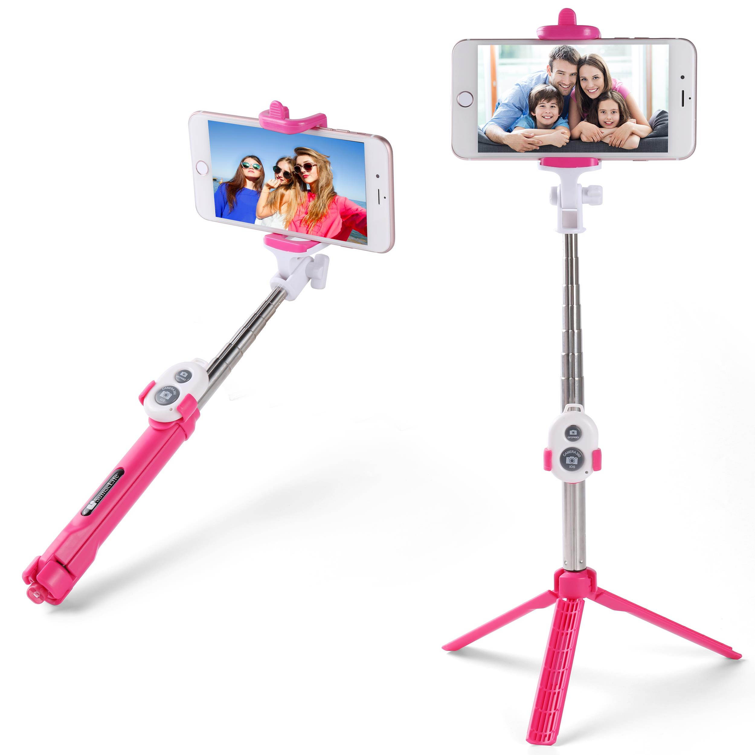 SumacLife Blue Hybrid 2-in-1 Bluetooth Selfie Stick with Built-in Tripod and Wireless Remote Control Shutter for Smartphones