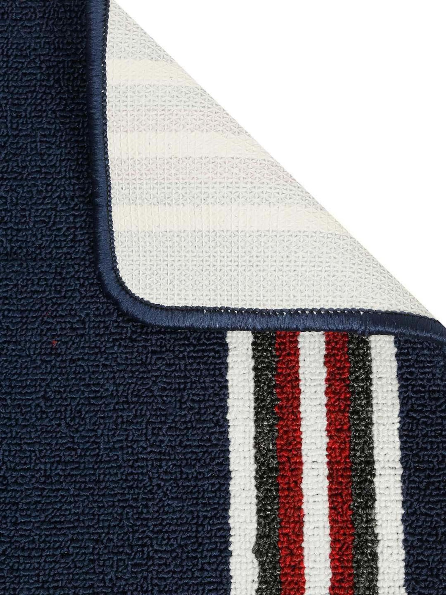 Hosta Homes Navy & Red Cotton Water Absorbent Anti Skid Multipurpose Mat