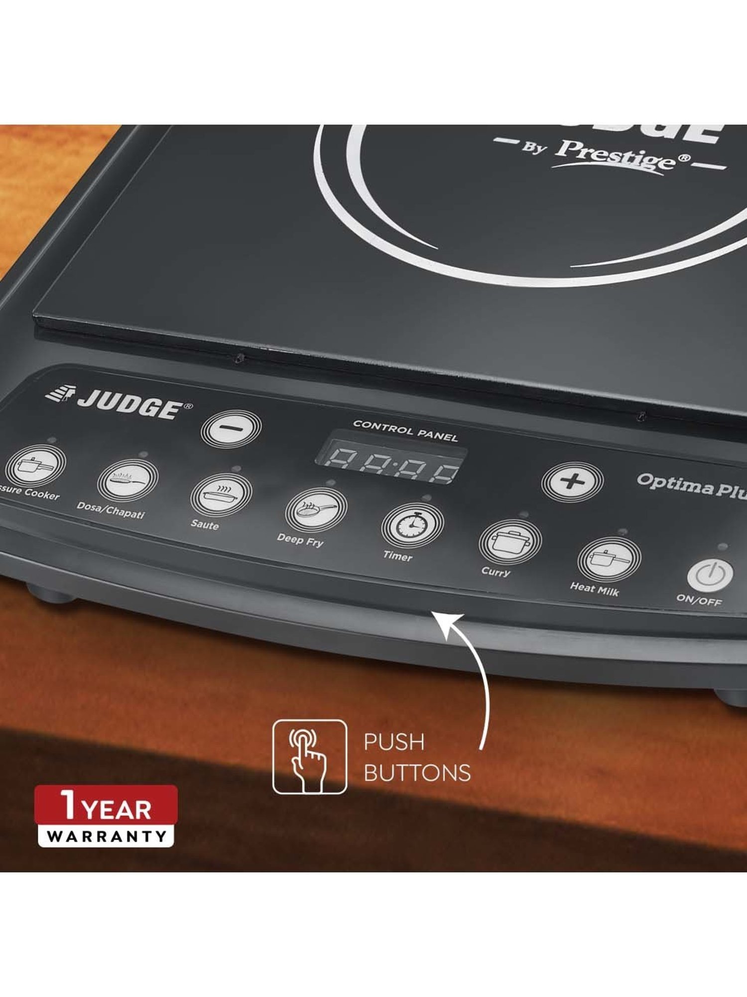 JUDGE Optima Plus Black Glass Induction 1600W Cooktop