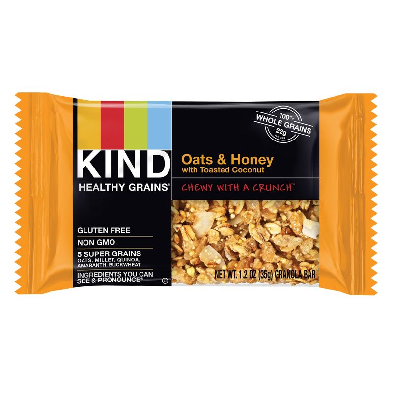 KIND Healthy Grains Oats & Honey, Gluten Free Granola Bars - 5ct