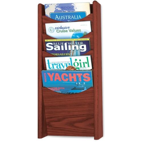 Safco Solid Wood Wall-Mount Literature Display Rack 11 1/4 x 3 3/4 x 23 3/4