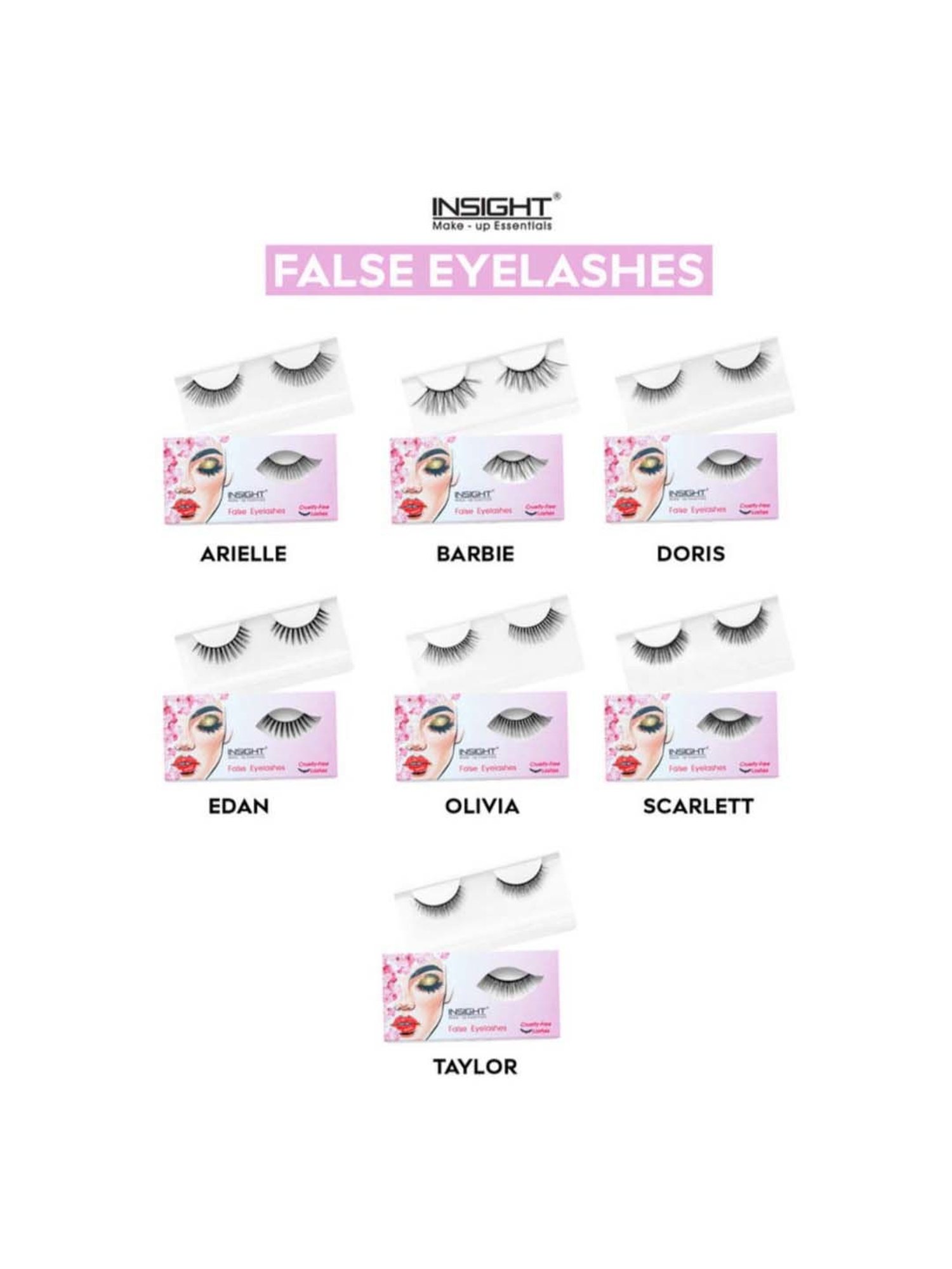 Insight Cosmetics False Eyelashes Edan - 1 Pair