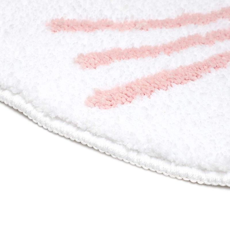 Blue Panda Non Slip Die-cut Cat Face Soft Microfiber Bathroom Bath Rug Floor Mat, 23 x 22 in.