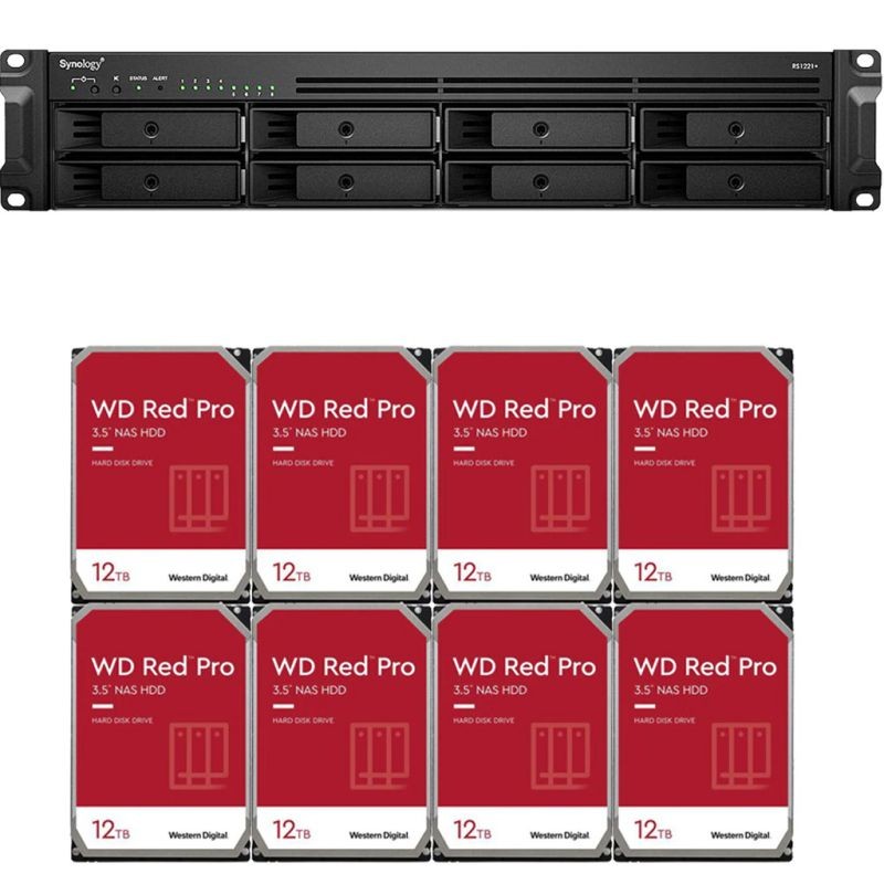 Synology RS1221+ RackStation with 4GB RAM and 112TB (8 x 14TB) of Western Digital RED PRO NAS Drives Fully Assembled and Tested By CustomTechSales