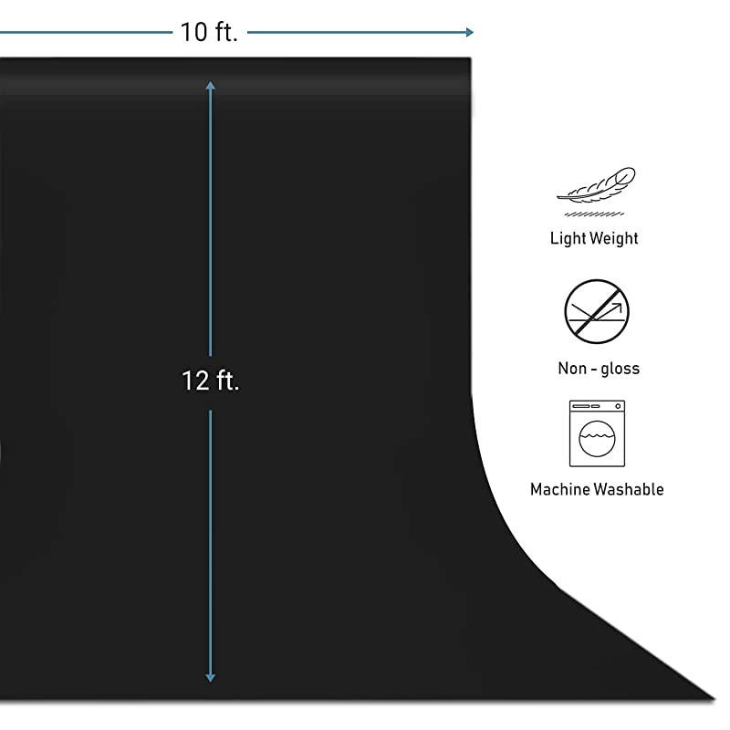 10 ft X 12 ft Long Life Time Reusable Black Screen Chromakey Photo Video Photography Studio Fabric Backdrop Background Pure Black Muslin Photography Studio JSAG476