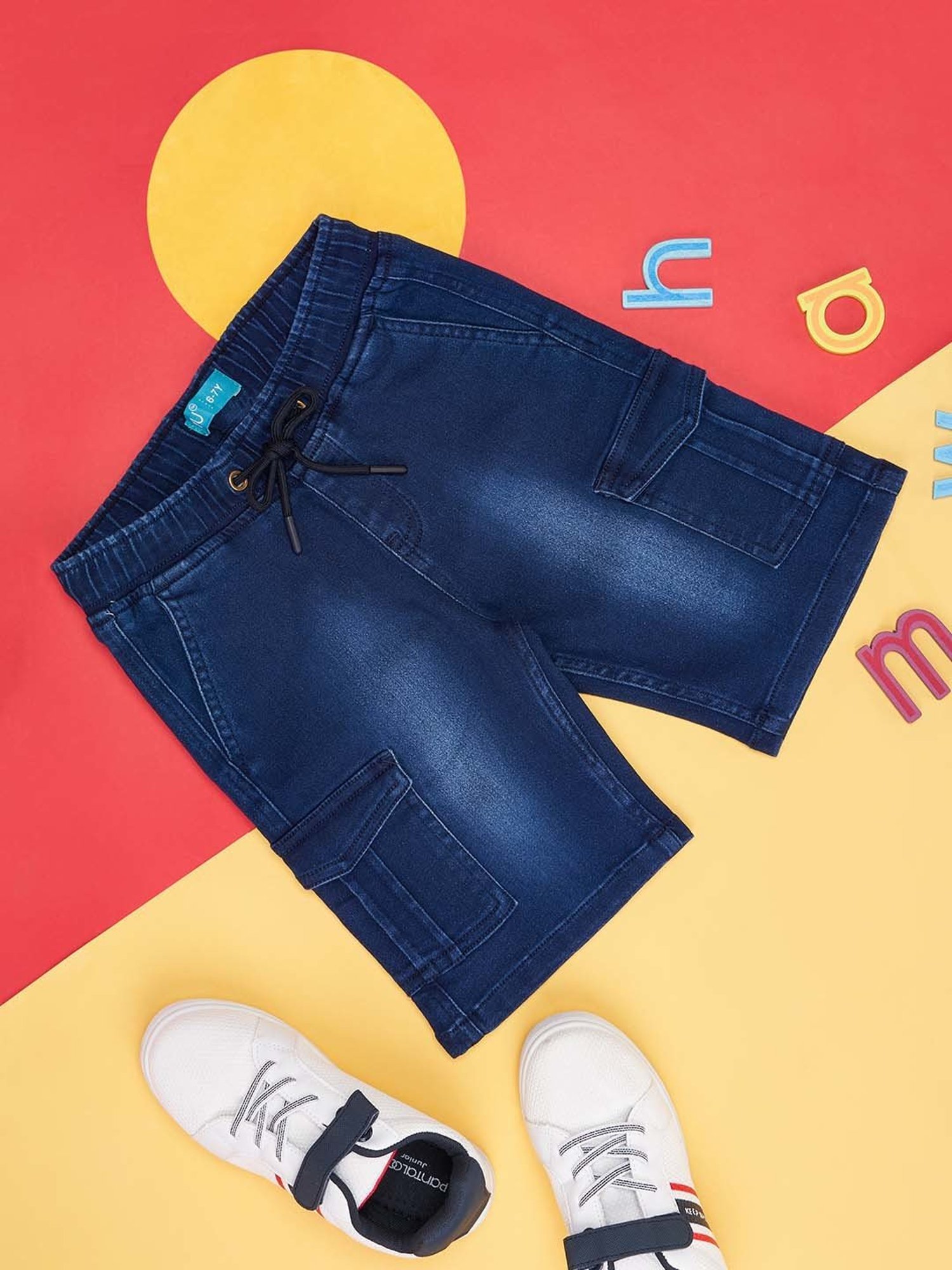 YU by Pantaloons Kids Blue Regular Fit Shorts