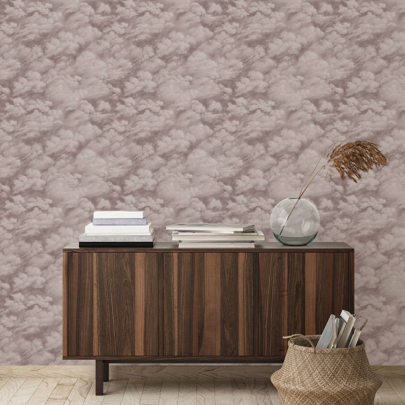 Tempaper Clouds Fog Self-Adhesive Removable Wallpaper Brown/Gray