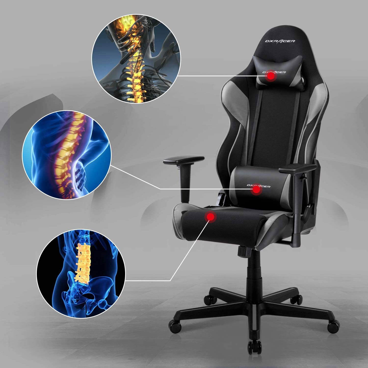 DXRacer OH/RAA106/NG Racing Ergonomic Gaming Home Office Chair, Green and Black