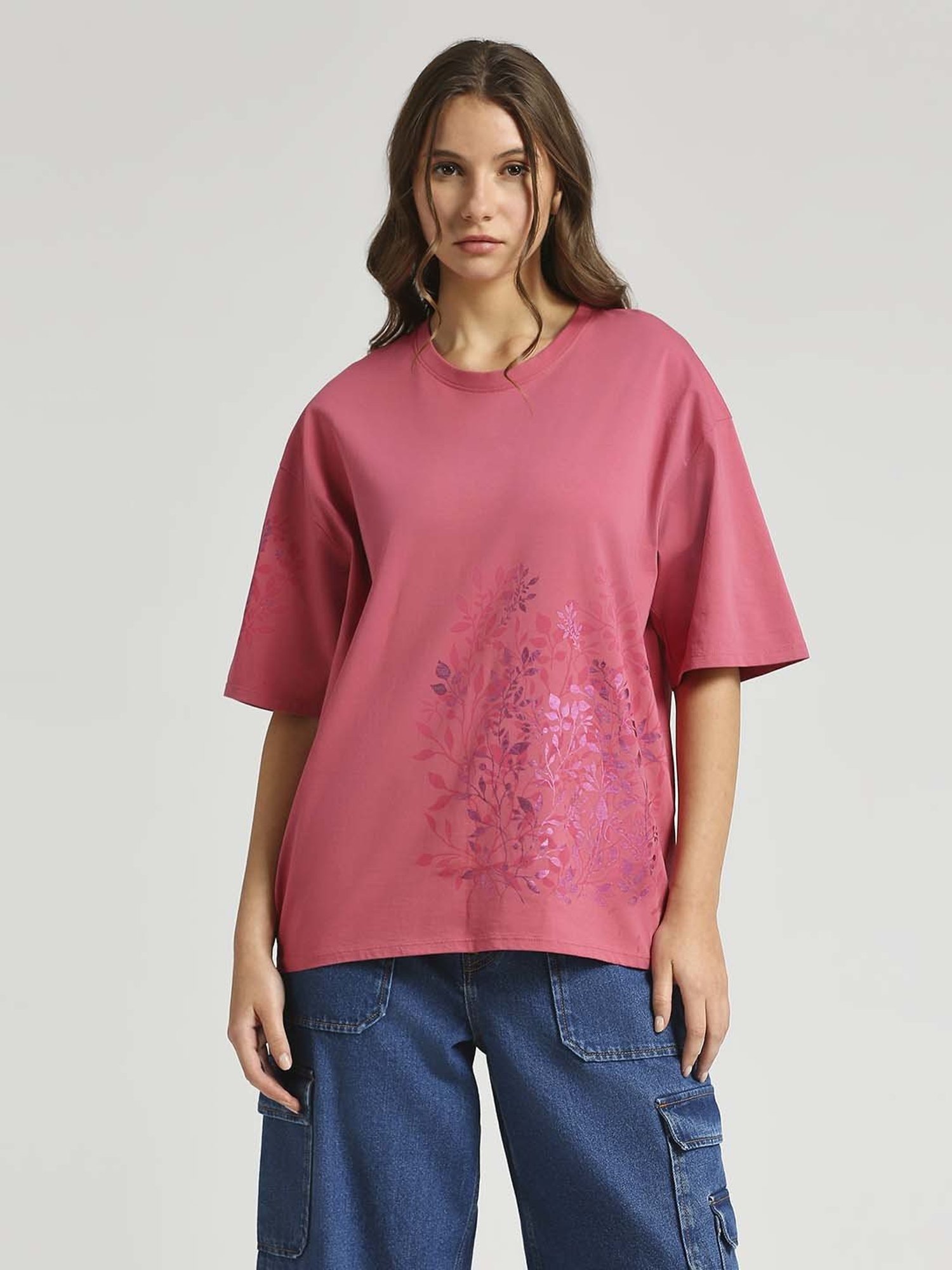 Pepe Jeans Pink Cotton Printed T-Shirt