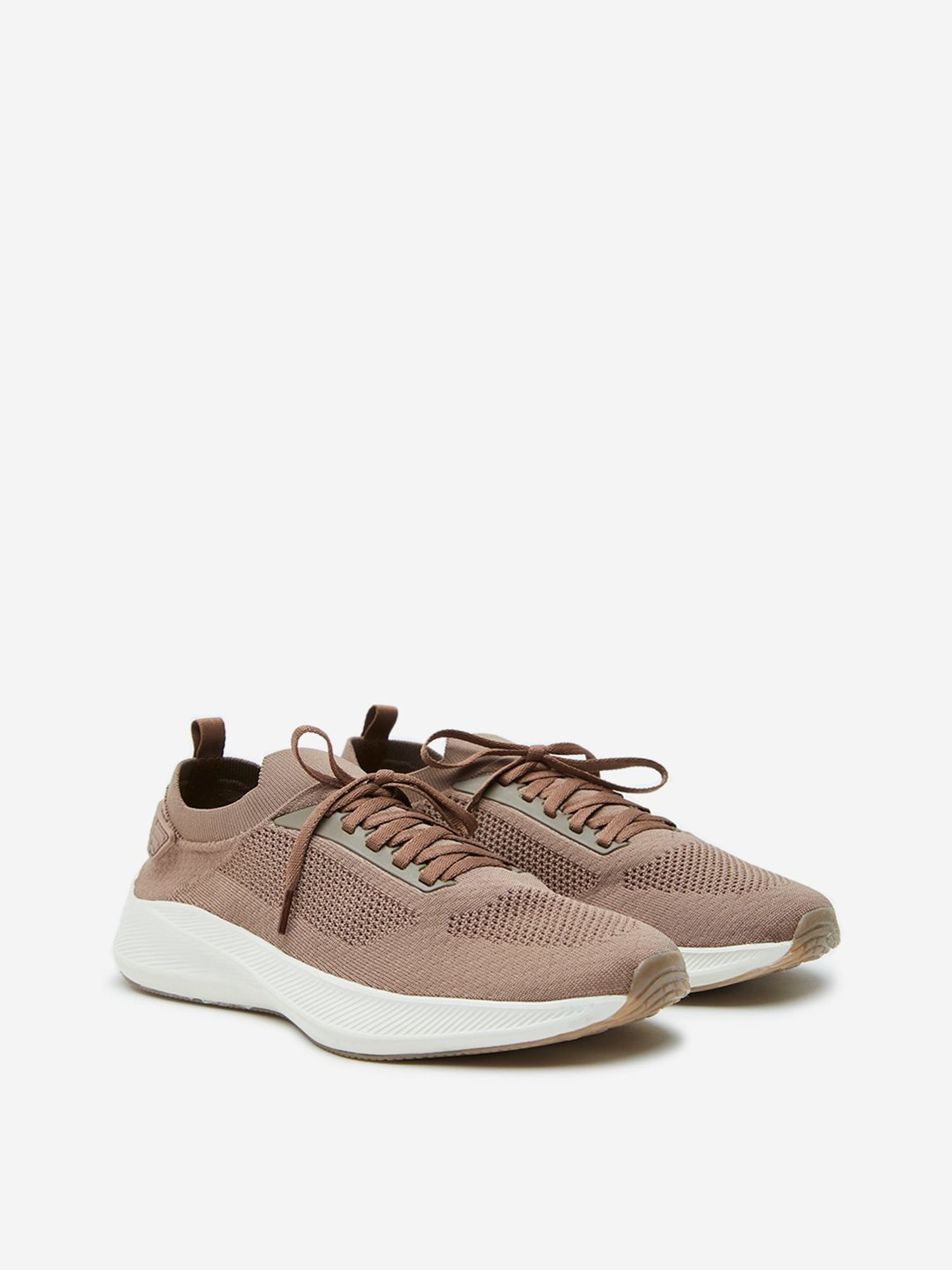SOLEPLAY by Westside Brown Knitted Lace-Up Shoes