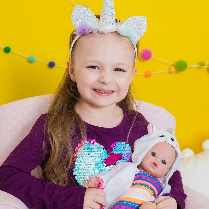 Adora Baby Bath Toy Llama-Corn, 13 inch Bath Time Doll with QuickDri Body