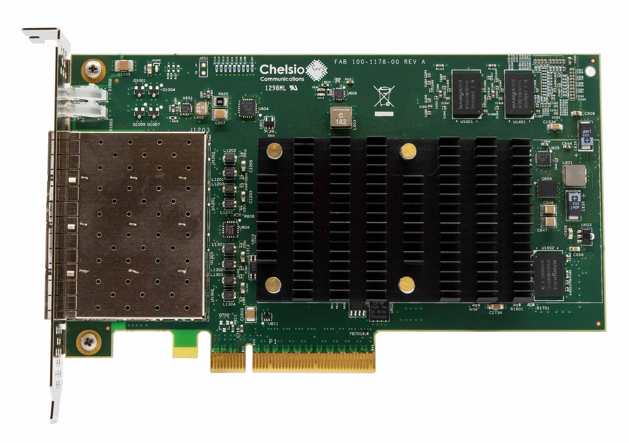 Chelsio T540-CR Quad Port SFP+ 10GbE PCIe 3.0 x8 Unified Wire Adapter Server Network Card (110-1178-50)