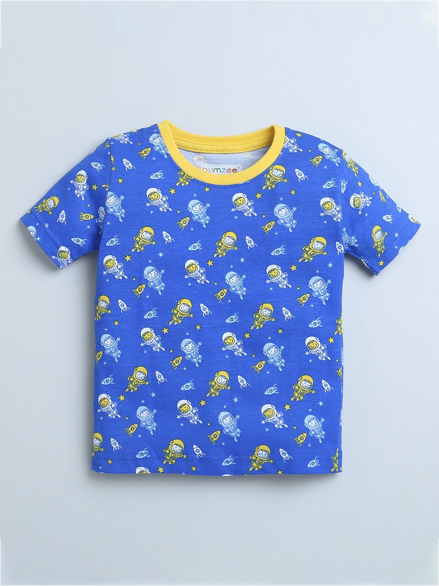 Bumzee Kids Blue & Red Printed T-Shirt (Pack Of 2)