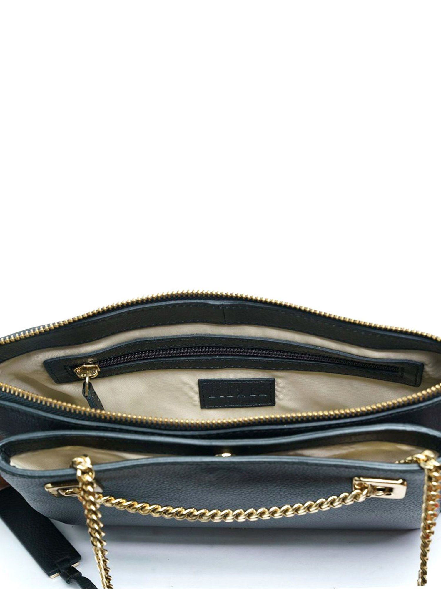RI2K London Black Leather Small Shoulder Bag