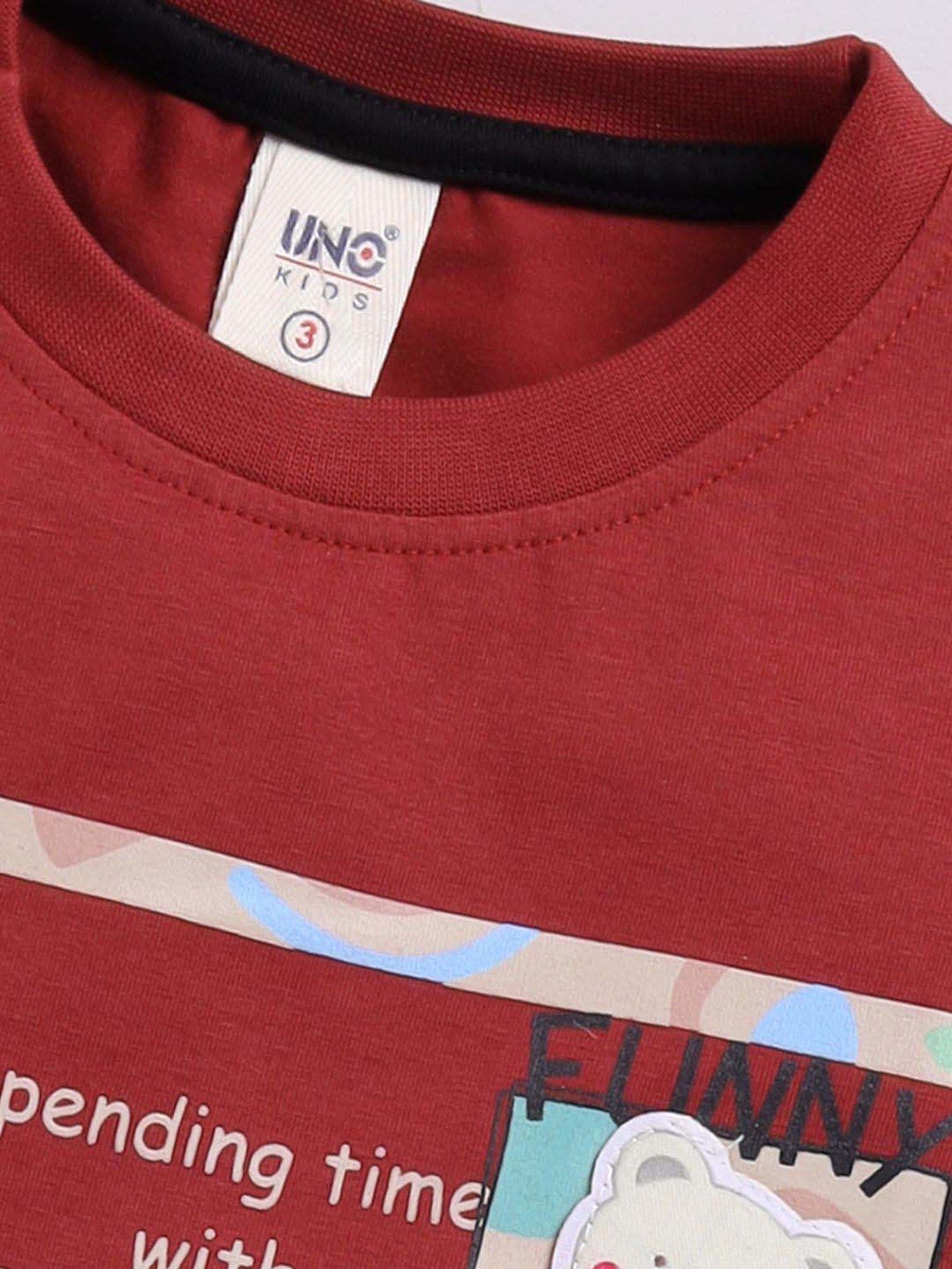 UNO KIDS Boys Brown & Beige Printed Top & Short sets