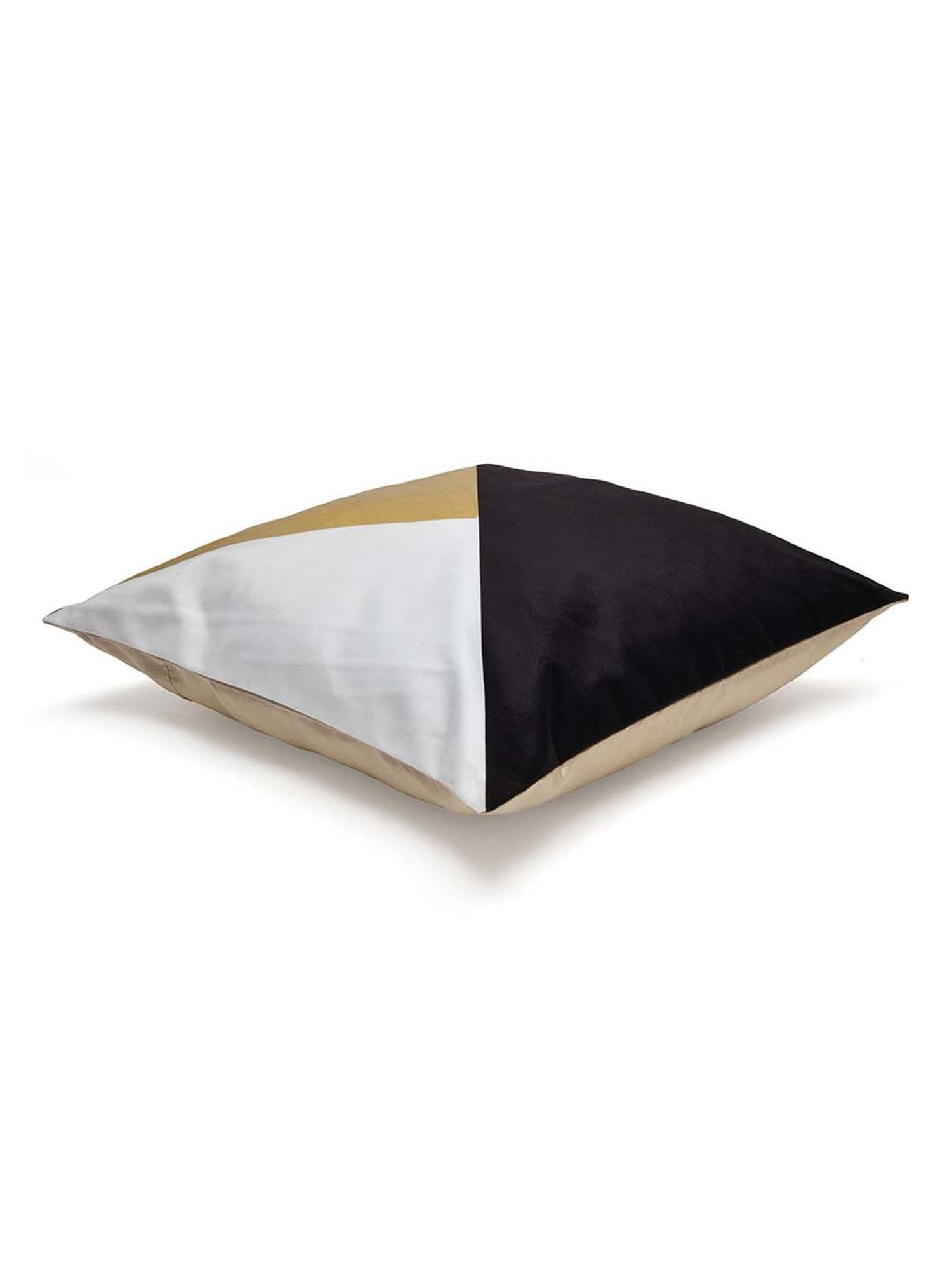 @home Nilkamal Black & Gold Polyester Cushion Cover