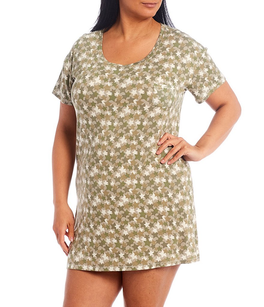 Rya Plus Darling Scoop Neck Charmeuse & Lace Solid Chemise