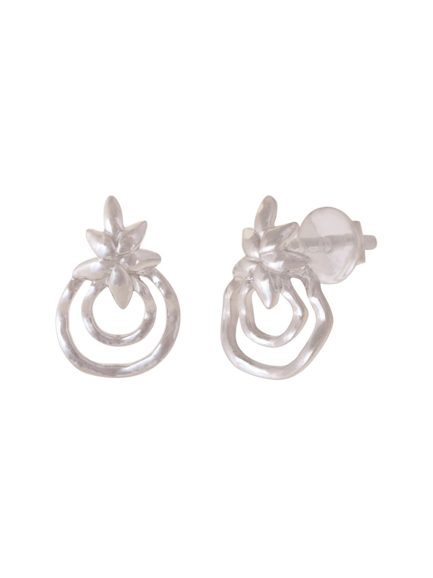 C.Krishniah Chetty Classic 950 Platinum Stud Earrings