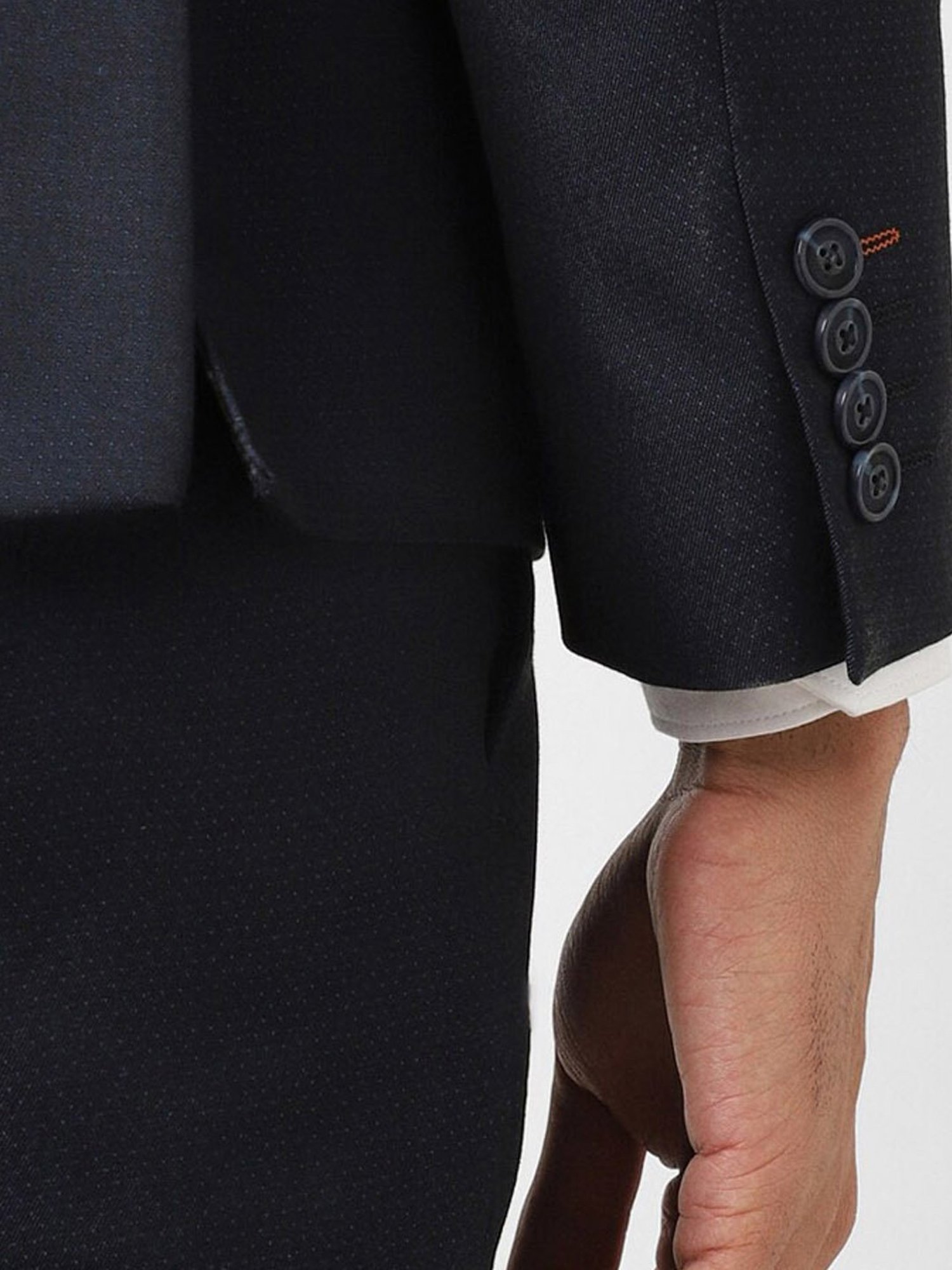 V Dot Navy Skinny Fit Two Piece Suit