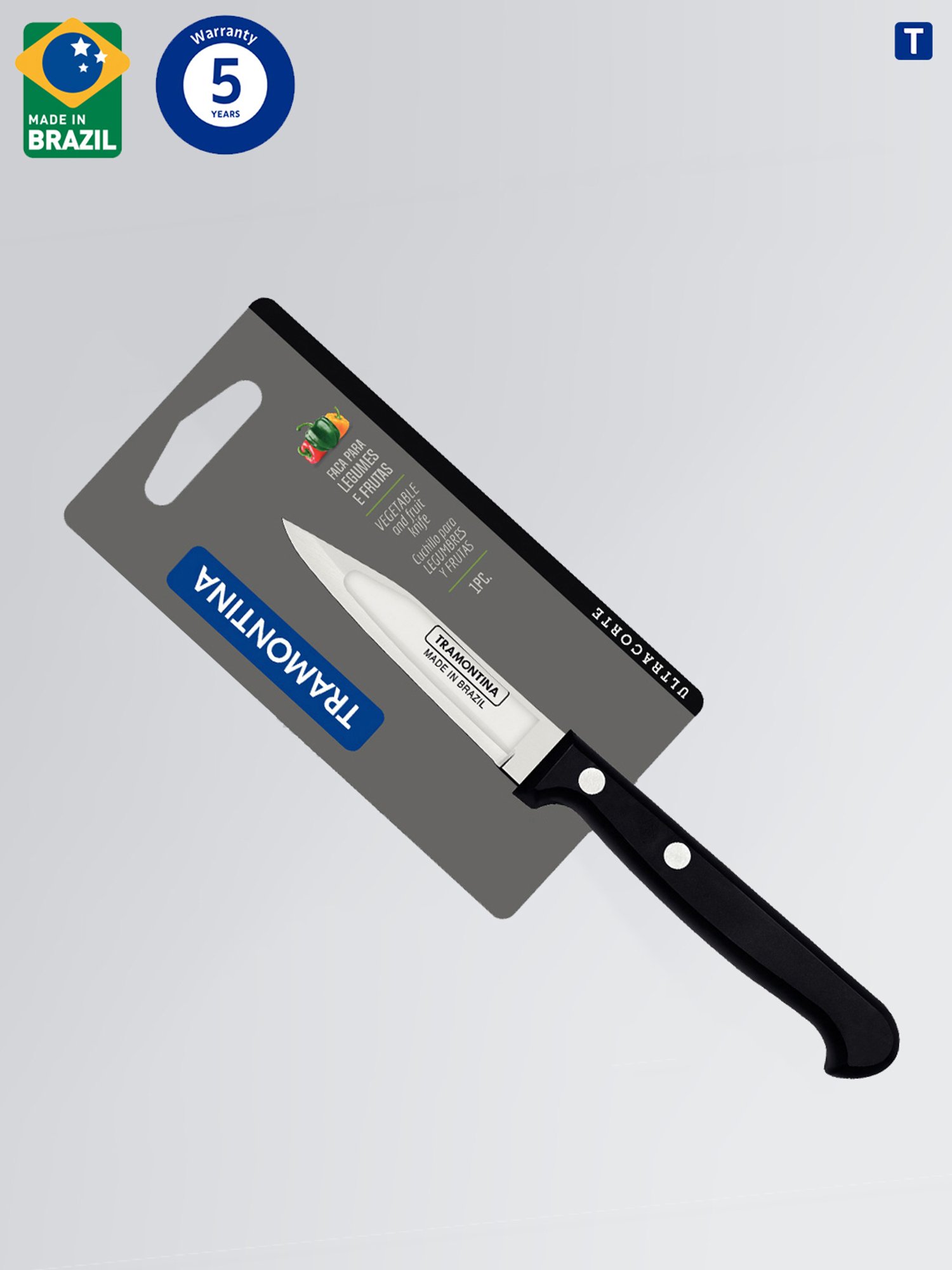 Tramontina Ultracorte Stainless Steel Vegetable & Fruit Knife Plain Edge 2.7" Kitchen Knife