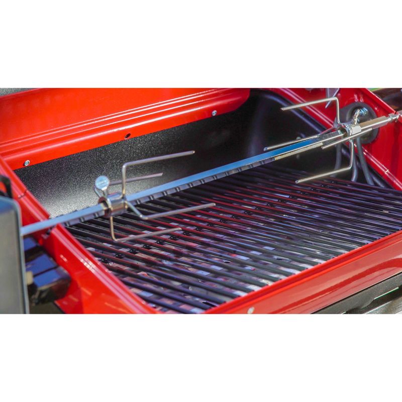 Americana Electric Cart Grill with Polymer Side Tables, Shelf and Rotisserie Model 9350W5.181 - Meco