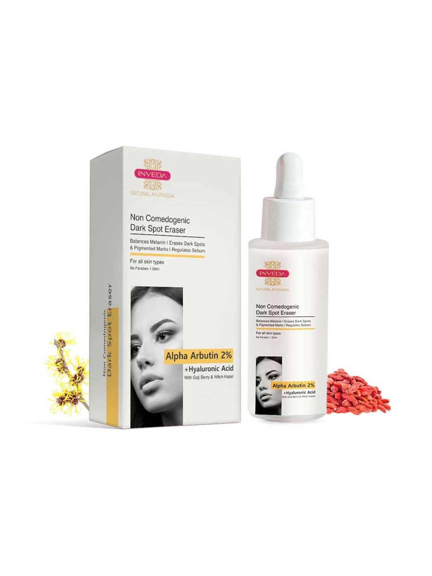 INVEDA Alpha Arbutin 2% + Hyaluronic Acid Non Comedogenic Dark Spot Eraser - 30 ml