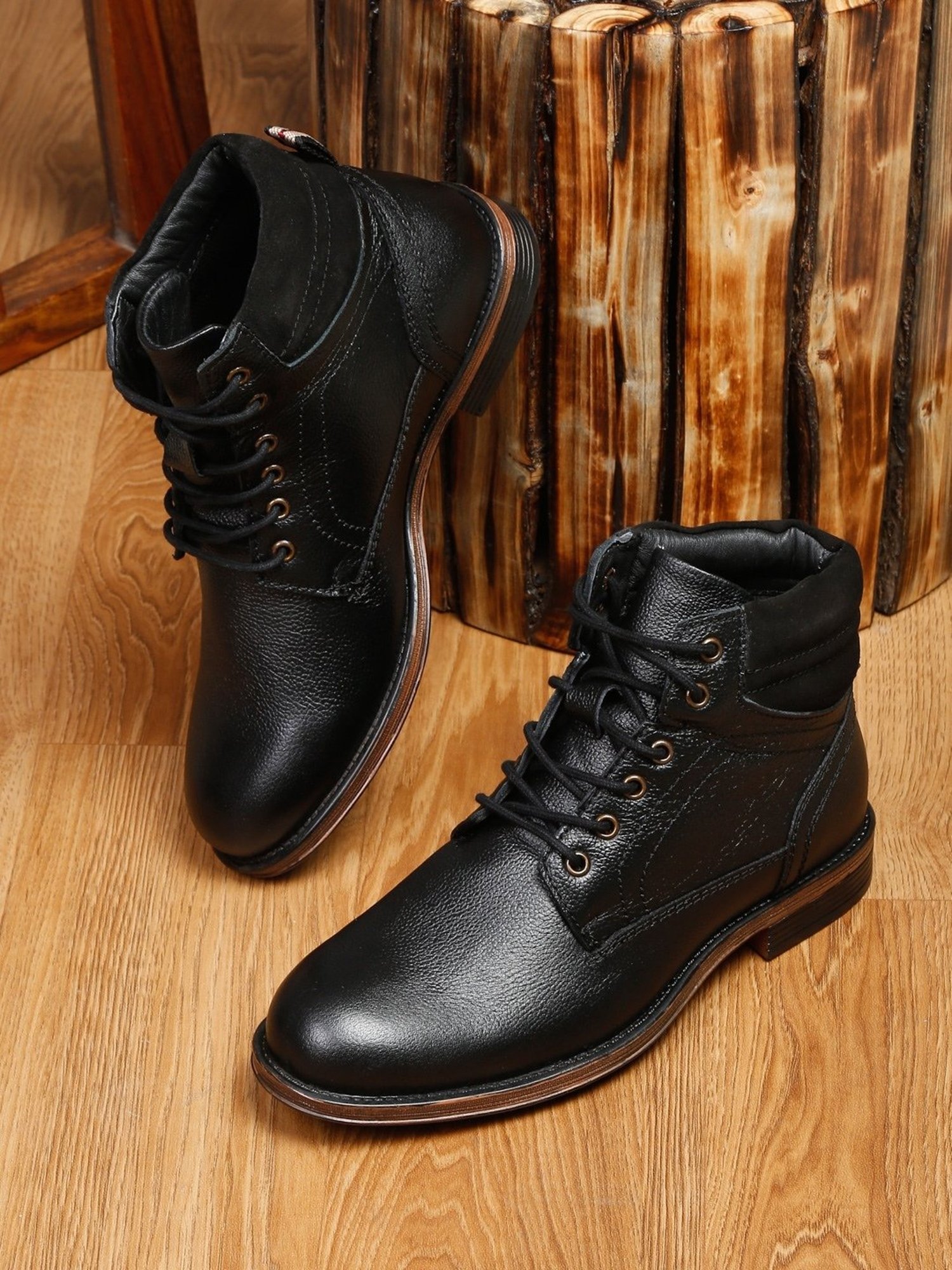 Teakwood Leathers Men's Black Derby Boots