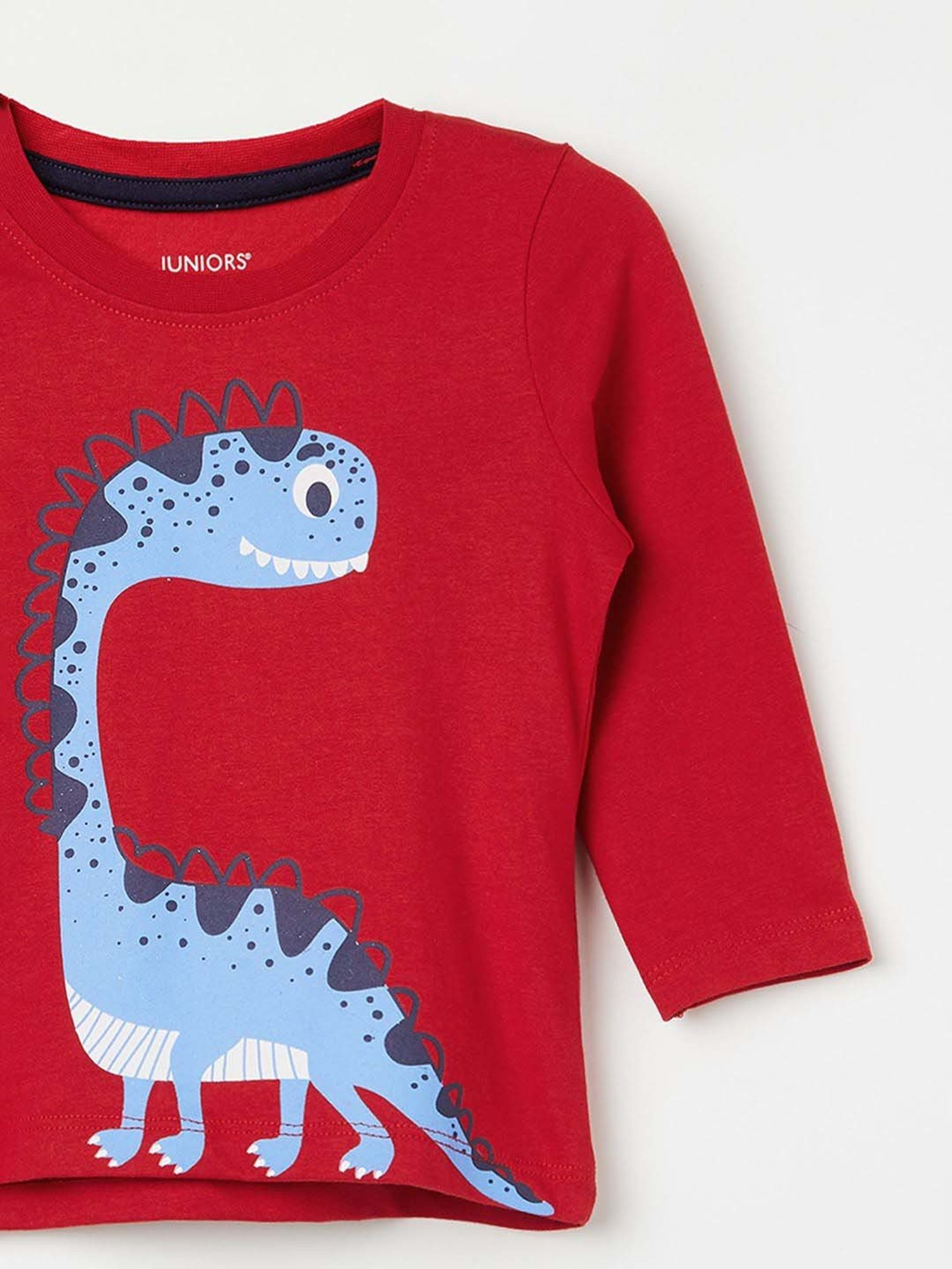 Juniors by Lifestyle Red & Blue Cotton Printed Full Sleeves T-Shirt